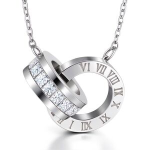 Elegant Silver Roman Numeral Necklace